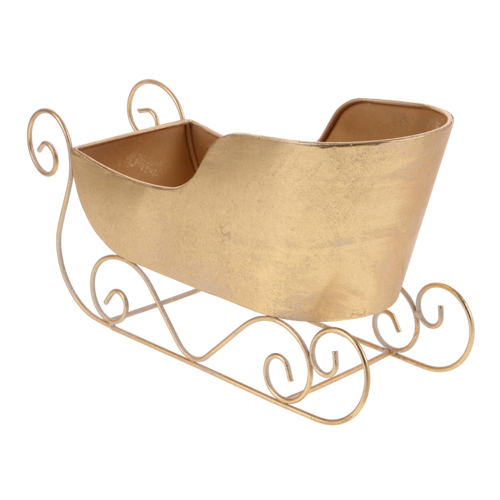 Garneck Kleiner Weihnachtsdeko aus Eisen in Gold als Klassischer Schlitten für Tischdekoration und Party Schlittendekoration zu Weihnachten