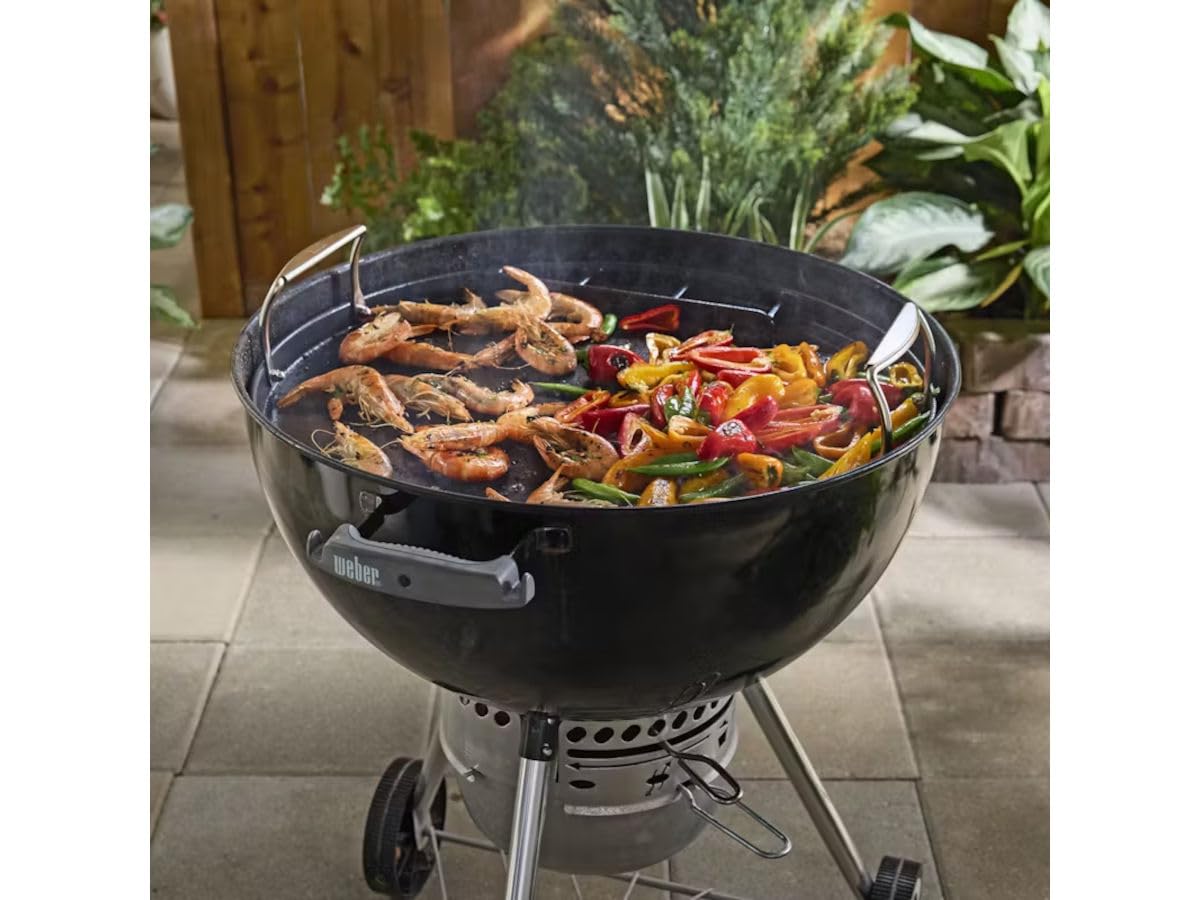 Weber plancha Formato Intero per Barbecue a Carbone da 57 cm/Ampia Superficie in ghisa per Carne, Verdure e Pesce – Nero (3400844)