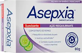 Asepxia Sabonete Suavizante 80g — Limpeza Suave e Calmante | Hidrata e Acalma a Pele Sensível | Previne Cravos e Espinhas | Uso Diário