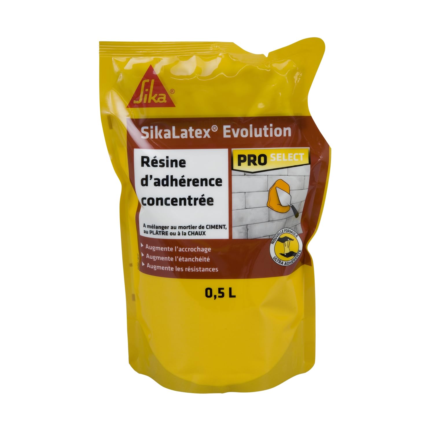 SIKA - Résine d'adhérence - SikaLatex Evolution - Résine d'accrochage pour l'adhérence et l'étanchéité des mortiers et enduits - Prêt à l'emploi - Limite le risque de fissuration - 500ml - Banc