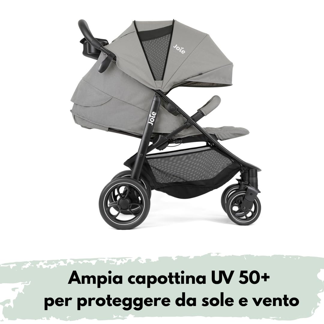 Joie Litetrax Passeggino Compatto 22 kg Chiusura Una Mano, Pebble
