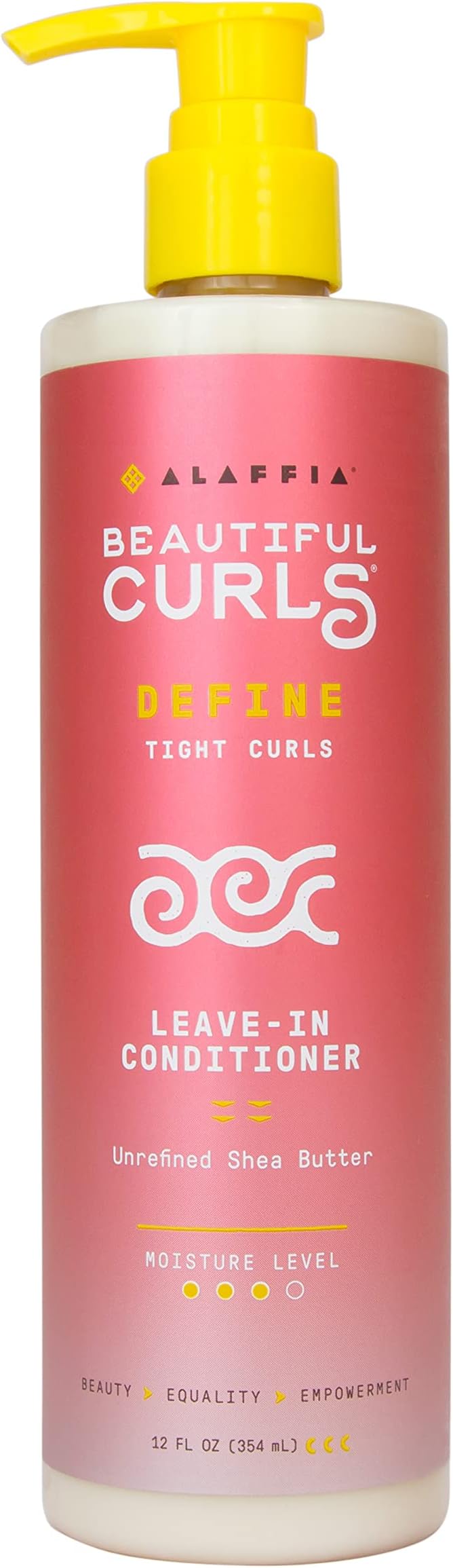 Alaffia Hair Care, Beautiful Curls, Leave in Conditioner for Tight Curls, Thick & Curly Hair Products, Shea Butter, Vitamin E & Coconut Oil, 12 Fl Oz