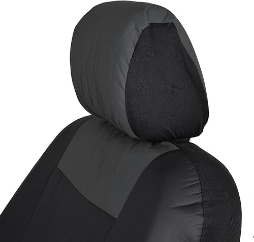 Miniatura 4 de BDK EasyFit - Juego completo de fundas de asiento delantero de vinilo (2 delanteros y 1 traseros) - Fácil de instalar diseño actualizado - Carbón