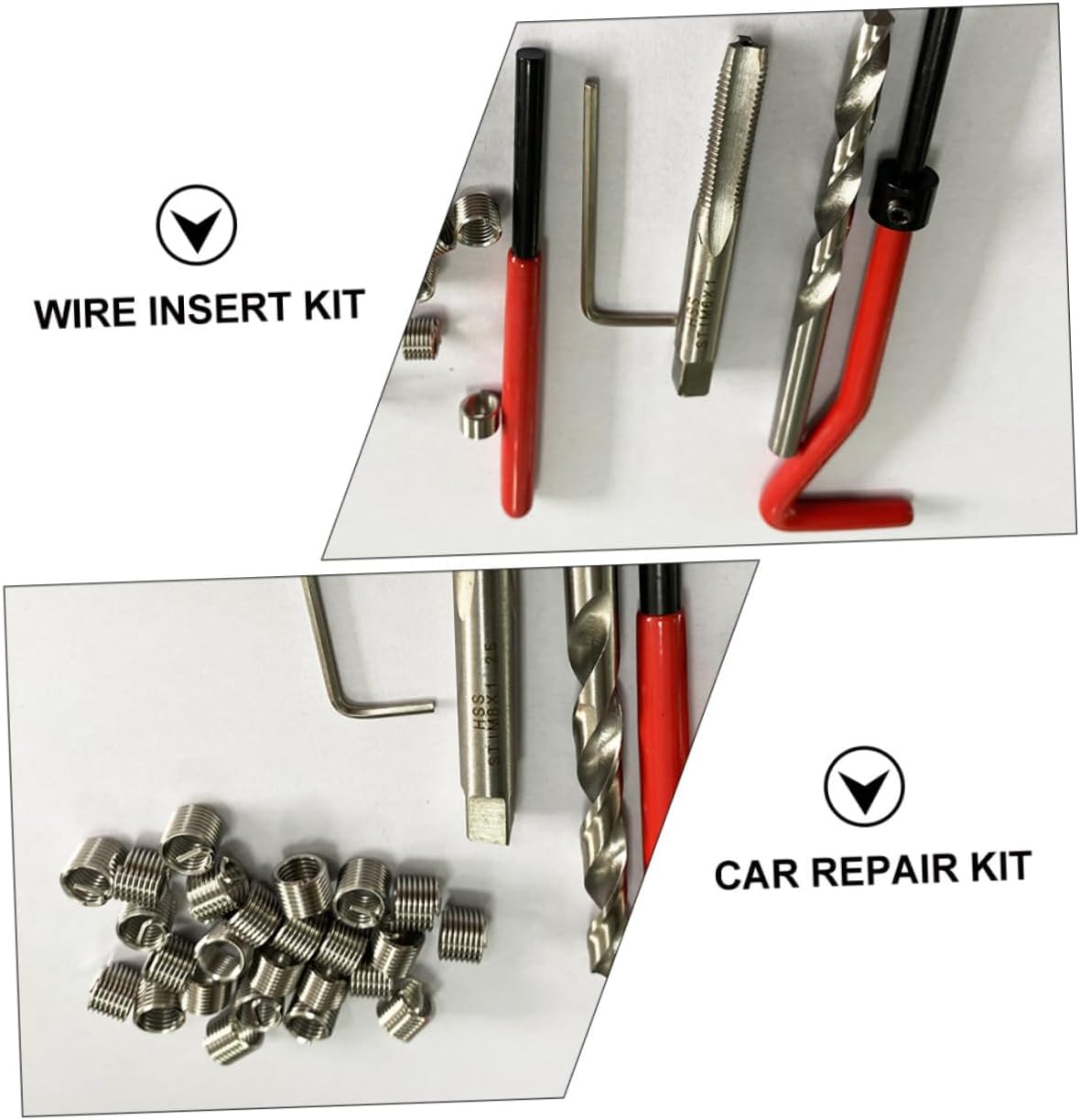 30pcs Thread Repair Kit Rethreading Tool Alloy Wire Inserts for Car Repair