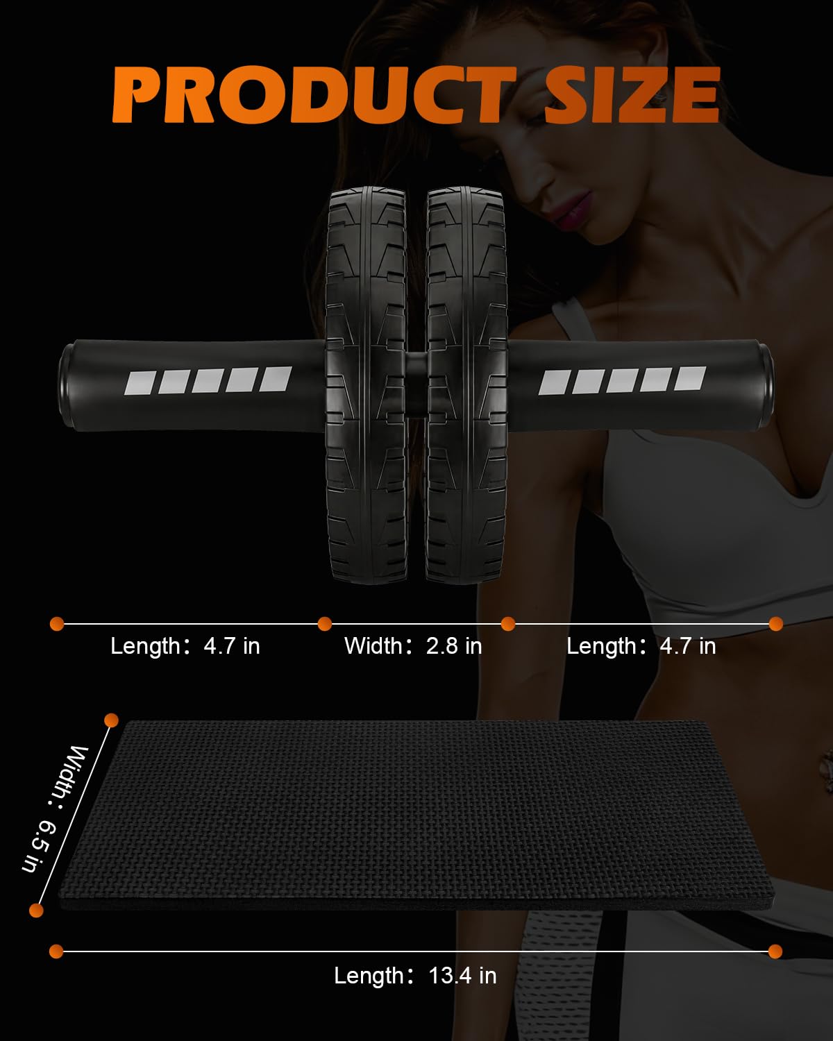 Rueda de abdominales mejorada, equipo de entrenamiento de núcleo abdominal para gimnasio en casa con rodillera, herramienta de entrenamiento de fuerza de cuerpo completo para hombres y