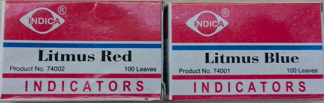 Litmus Paper, Red and Blue, 100 Leaves each per Box, (5 Books- Red litmus and 5 Books Blue litmus)-picture-31