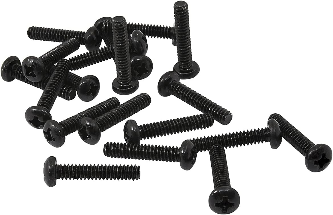 Musiclily Basic 3.5x20mm Metal Metric Thread Strat Style Single Coil Pickup Mounting Screws for Stratocaster ST Electric Guitar Black (Set of 20)