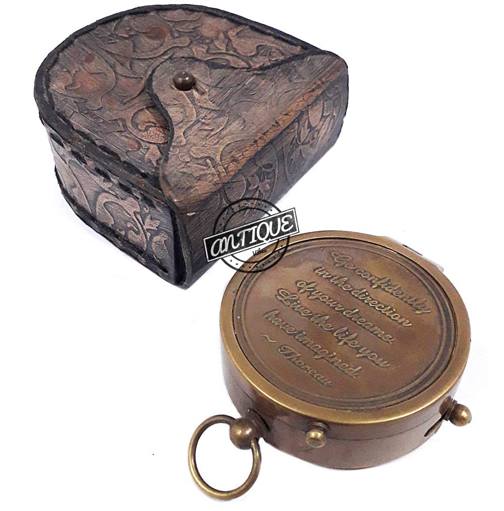 Quote Printed Gifts - Brass Compas Nautical GPS Navigation Tool Marina Military/Army Compasses