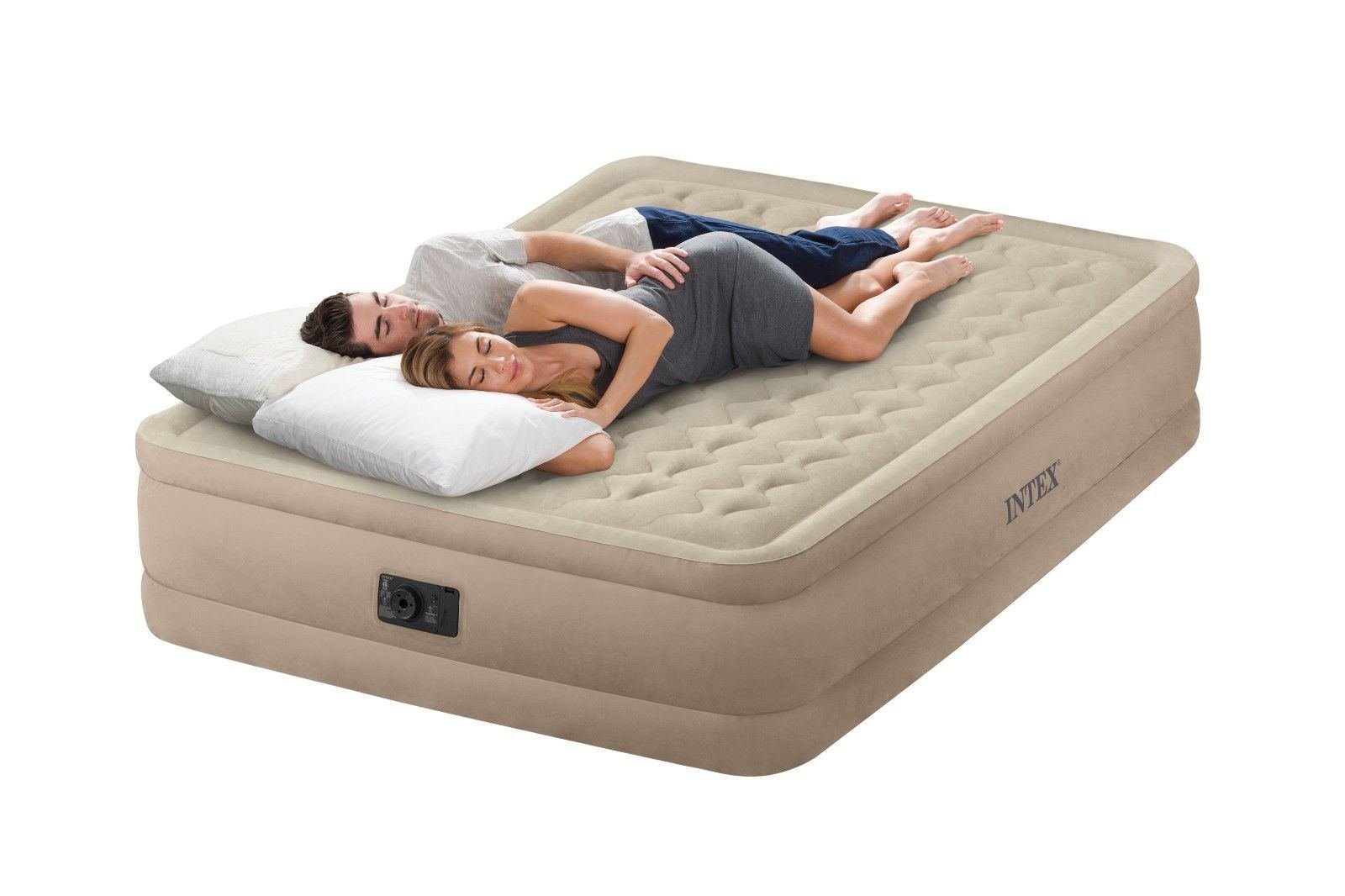 Intex Polyvinyl Chloride (Pvc) Queen Ultra Plush Fiber-Tech Raised Airbed,Full, Beige-image-8