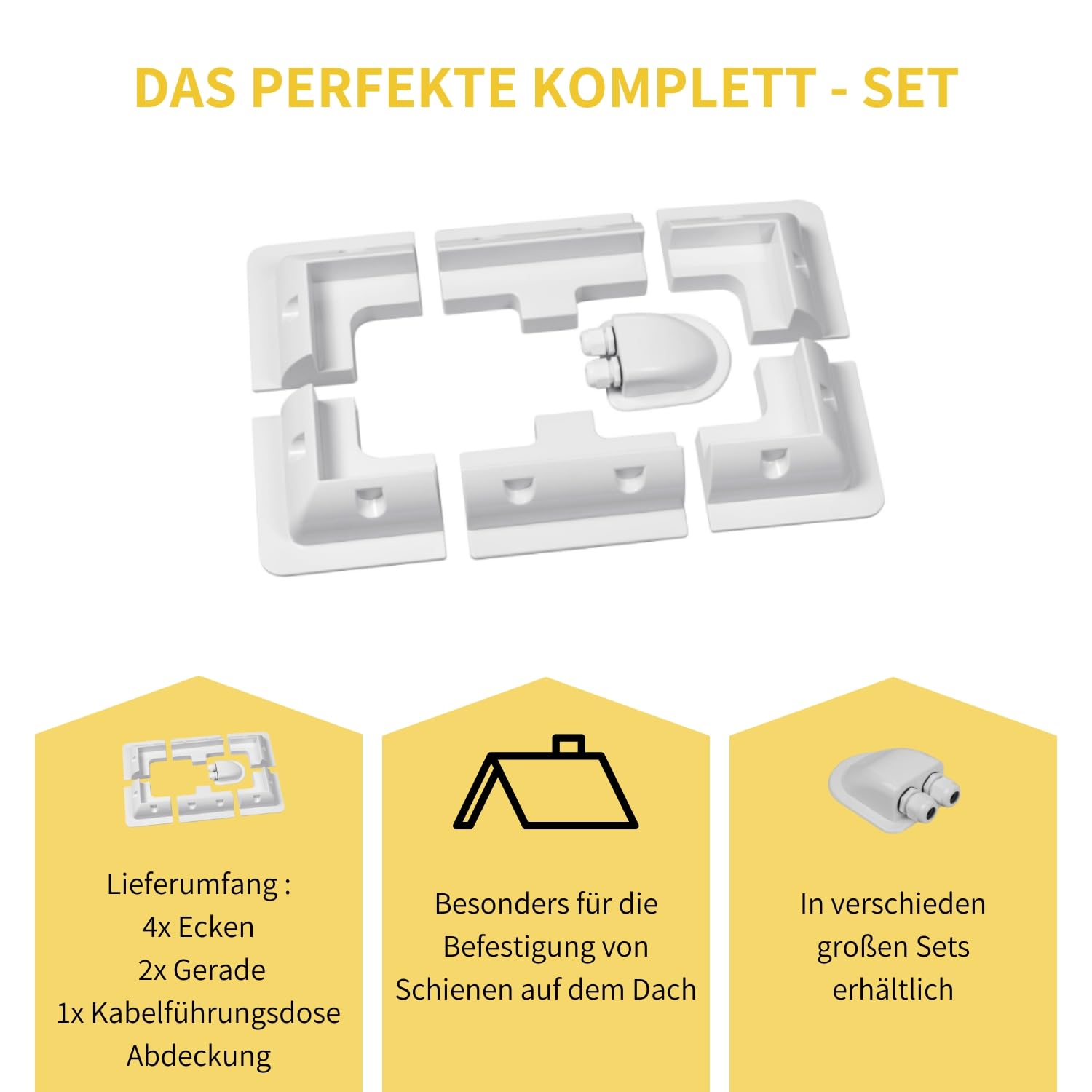 Avoltik Solarpanel Halterung Wohnmobil - Witterungsbeständige Halterung Solarpanel Wohnmobil aus ABS-Kunststoff - Solar Eckhalterung + Kabeldurchführung Dach - Solar Wohnwagen Halterung Weiß
