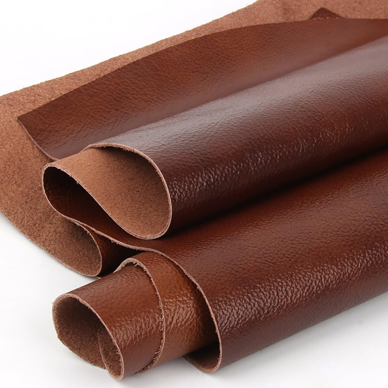 Genuine Leather Fabric 0.9mm Calf Skin Leather Brown 20/30/40/60/70/80cm for Gloves Clothing Crafts(70x70cm)