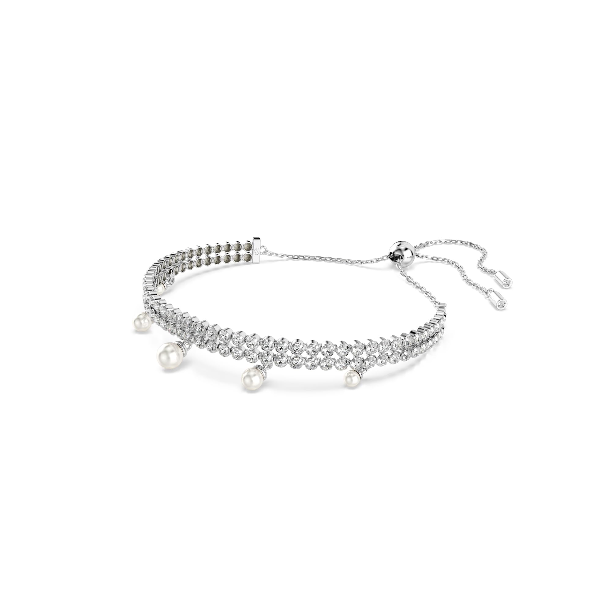 Swarovski Ariana Grande Collection, Clear Crystal & Pearls, Rhodium Finish Bracelets