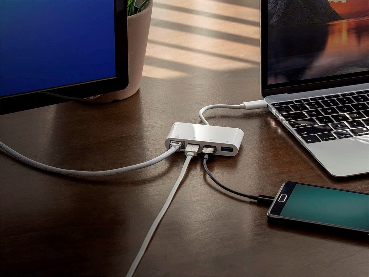 Vivanco 34293 Nodo USB-Hub (USB 3.0 3.1 Gen 1) typ C, USB 3.1 3.1 3.1 3.1 Gen 1) typ C, 5000 Mbit/s, biały, Windows 10, Windows 7, Windows 8.1)