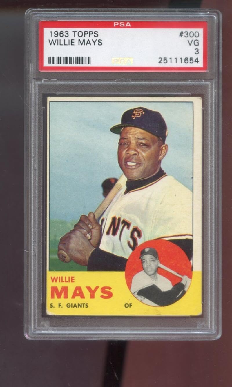 1963 Topps #300 Willie Mays San Francisco Giants PSA 3 Graded MLB Baseball Card
