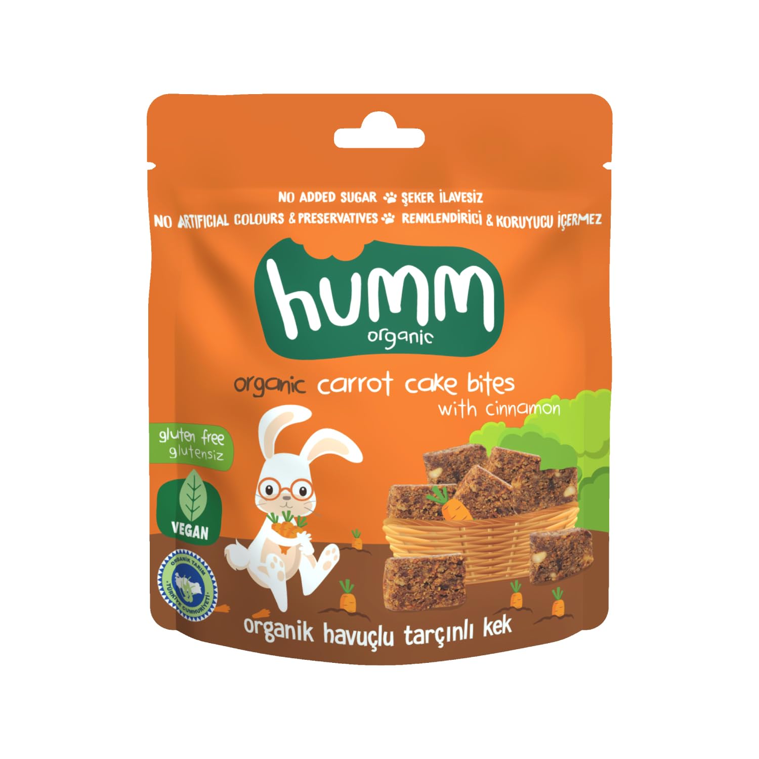 Humm Organic Glutensiz Vegan Havuçlu ve Tarçınlı Kek