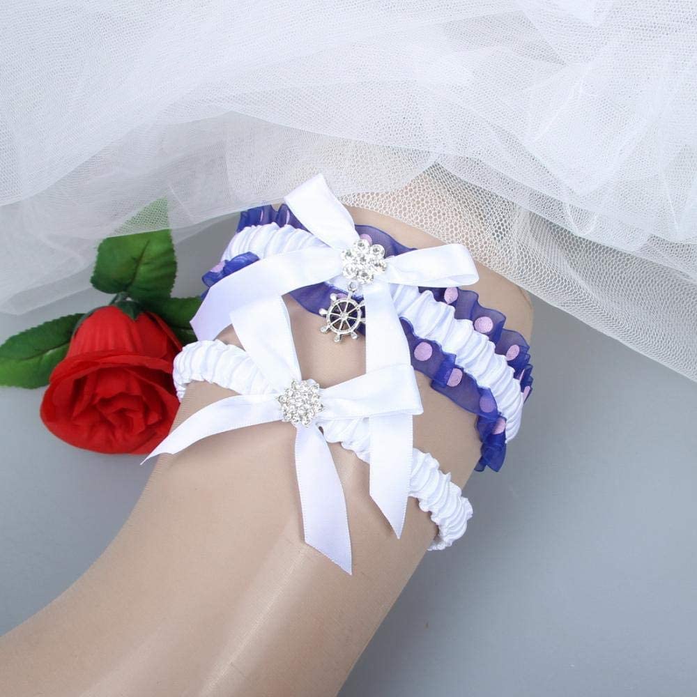 Regali di Nozze per la Sposa Giarrettiera, Accessori da Sposa da Sposa Decorazione Gamba Passante per Le Gambe Cintura in Pizzo Elasticizzato Giarrettiera-Bianco 5pcs_L, Pretty Little Gifts