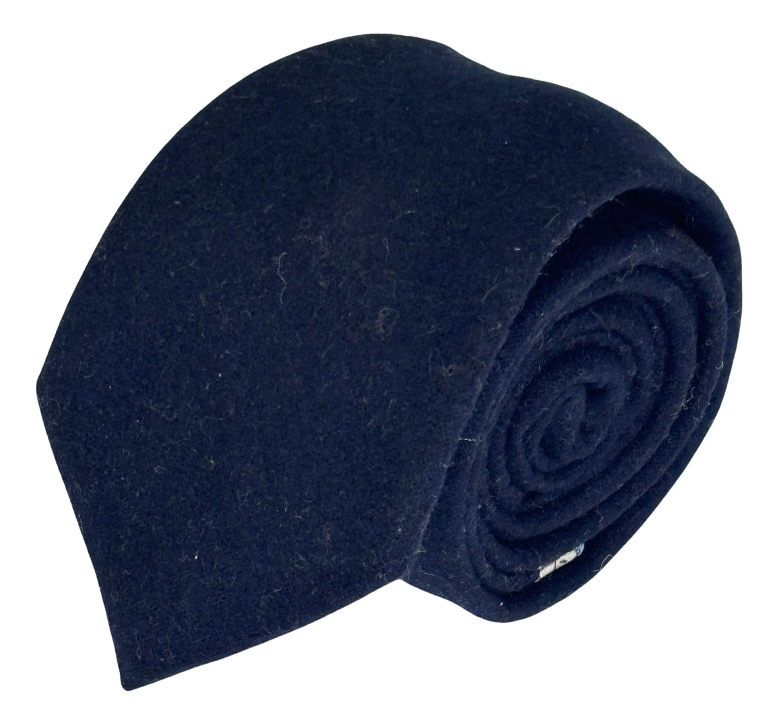 Frederick Thomas Navy Blue Wool Necktie, 8Cm Classic Width, Tweed, 145Cm Length, Formal Style