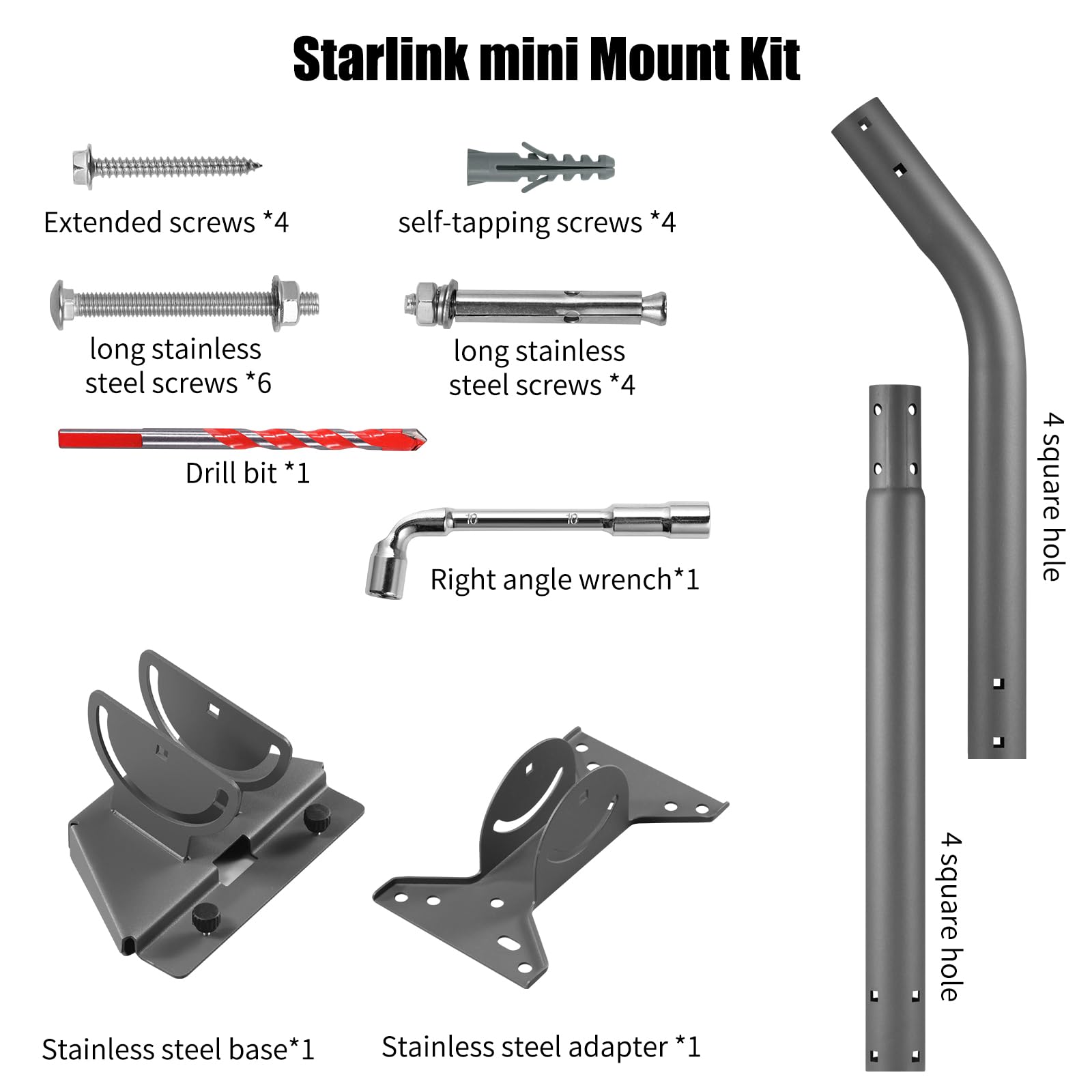 TuoBak's Starlink Mini support magnétique avec bases magnétiques robustes de 90 kg, accessoires Starlink, installation plate en alliage d'aluminium