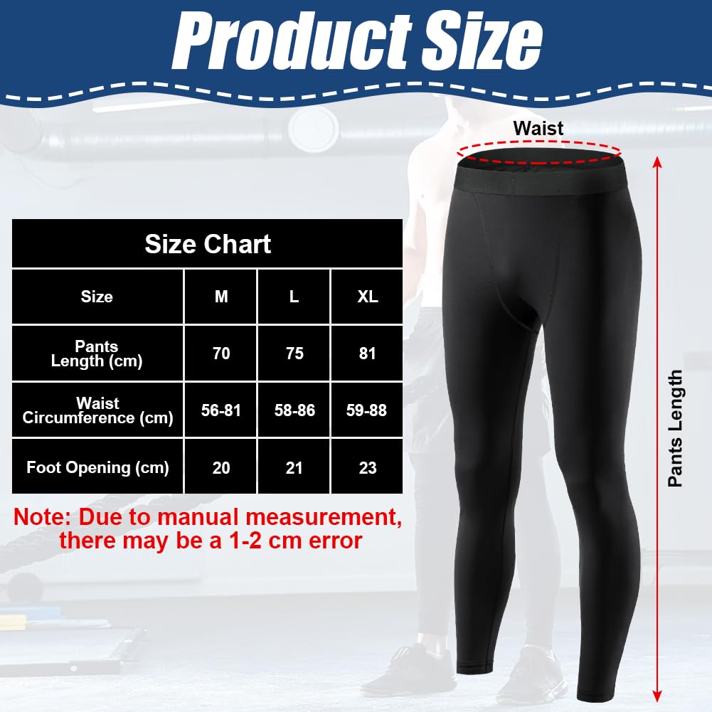 AUYAO Pantalones de Compresión para Hombre, Mallas de Compresión para Correr y Gym