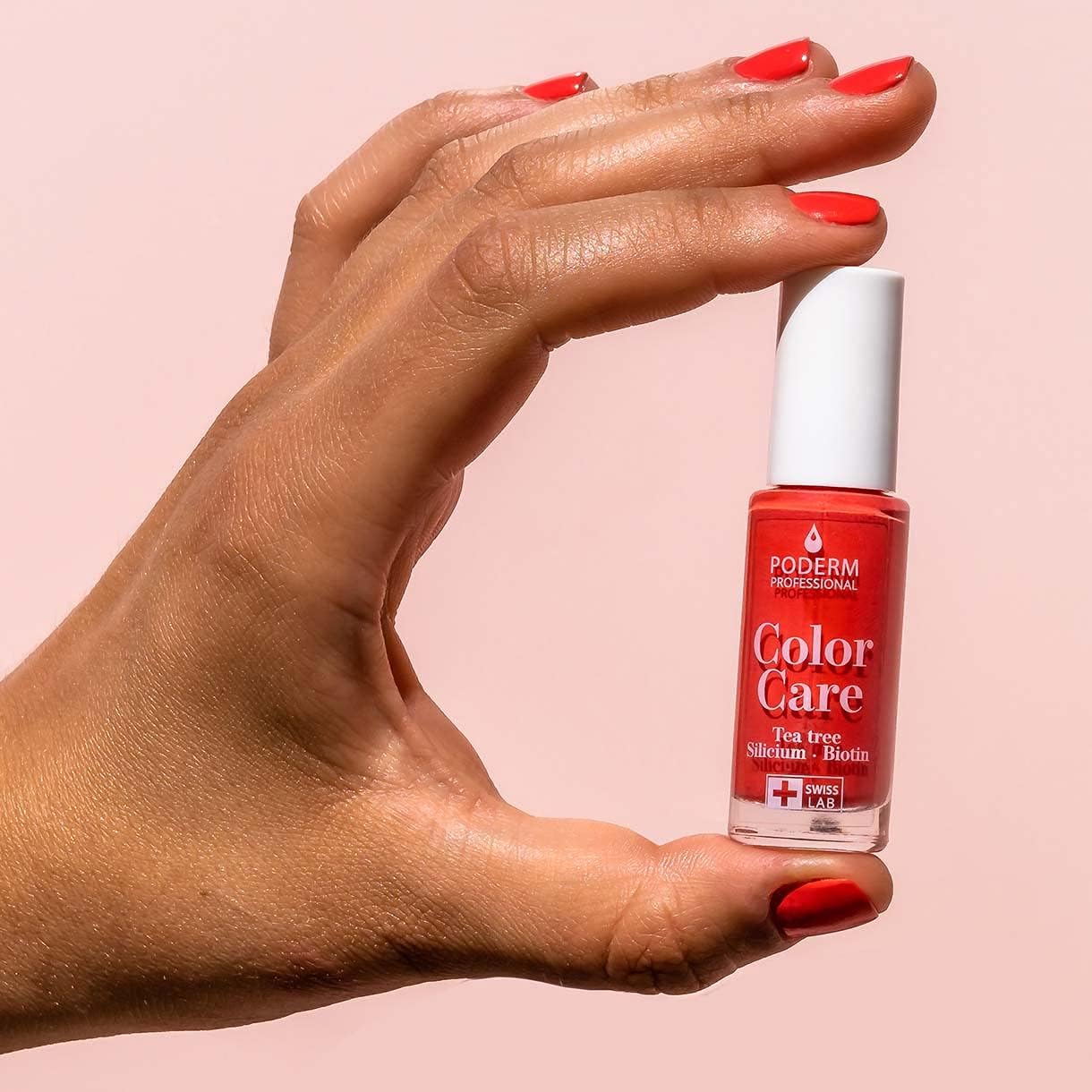 PODERM - Tea Tree Colored Nail Polish for Nail Fungus - Treats & Colours - Treats Yellow/Damaged Nails - Prevents & Treats mycosis - 2 in 1 Care - Unique Formula - Made in Switzerland (Rose Corail) - Image 3