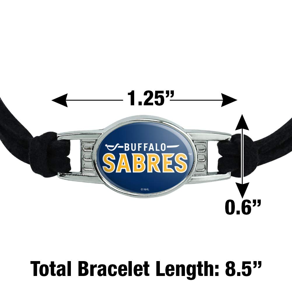 GRAPHICS & MORE NHL Buffalo Sabres Logo Novelty Suede Leather Metal Bracelet