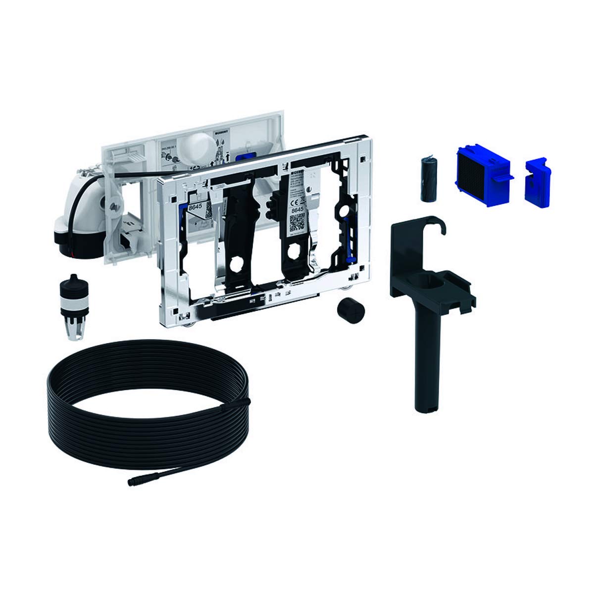 Geberit 115050211 DuoFresh Module avec déclenchement automatique, évacuation des odeurs WC, pour plaques de déclenchement Sigma Chromé brillant