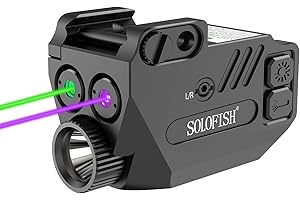 SOLOFISH Pistol Light with Purple Laser Beam and Rail