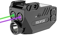 Vista 11 de SOLOFISH Luz de pistola de 500 lm y combo de haz morado/infrarrojo (IR)/verde azul, luz de arma de aluminio recargable y haces para armas con riel