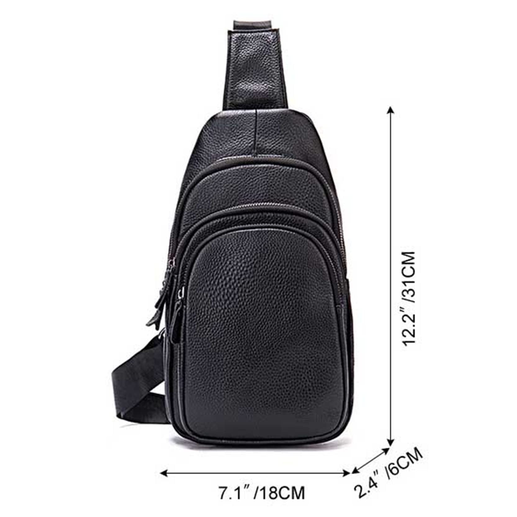 Sac à Dos Bandoulière En Cuir Véritable FEIGITOR - Marron, Taille Moyenne, Fabriqué à La Main, Neuf Avec étiquettes