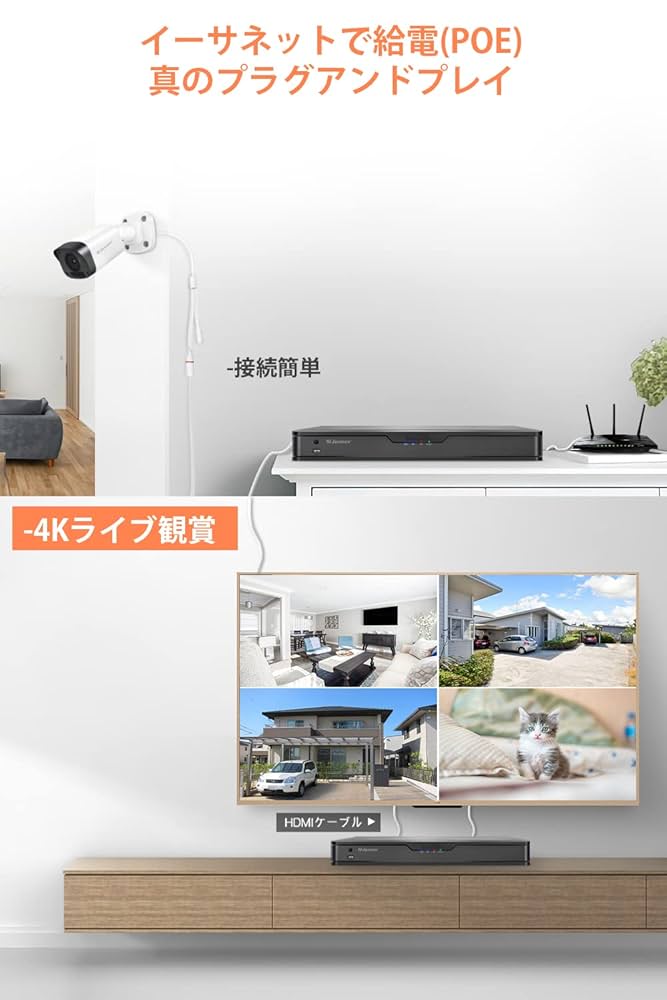 【800万画素対応】JENNOV 防犯カメラ　車両検知機能 24時間録画機能付き Amazon.co.jp: 【800万画素対応】JENNOV 防犯カメラ 屋外 poe
