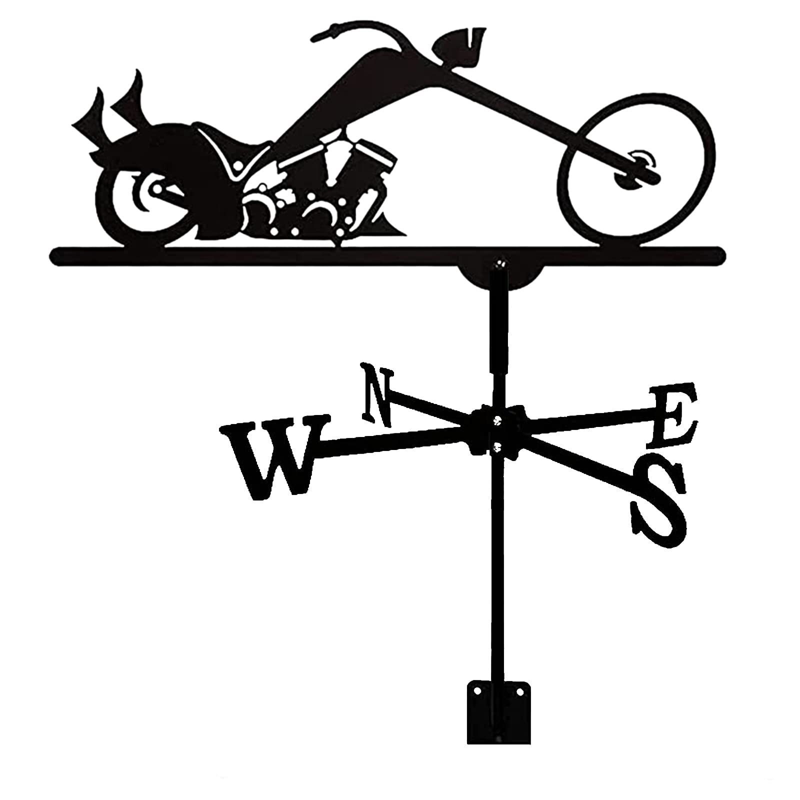 WIQUYBML Rooftop weathervane Metal Bracket wind vane Retro Weather Vane Stainless Steel Wind Direction Indicator for Garden And Yard Decoration(C)
