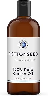 Mystic Moments | Cottonseed Carrier Oil - 500ml - Pure & Natural Oil Perfect for Hair, Face, Nails, Aromatherapy, Massage and Oil Dilution Vegan GMO Free