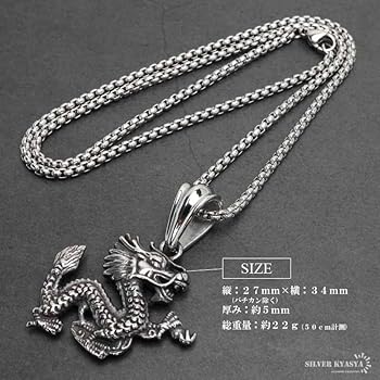 Amazon | [silver KYASYA]ドラゴンネックレス ステンレス 龍ネックレス