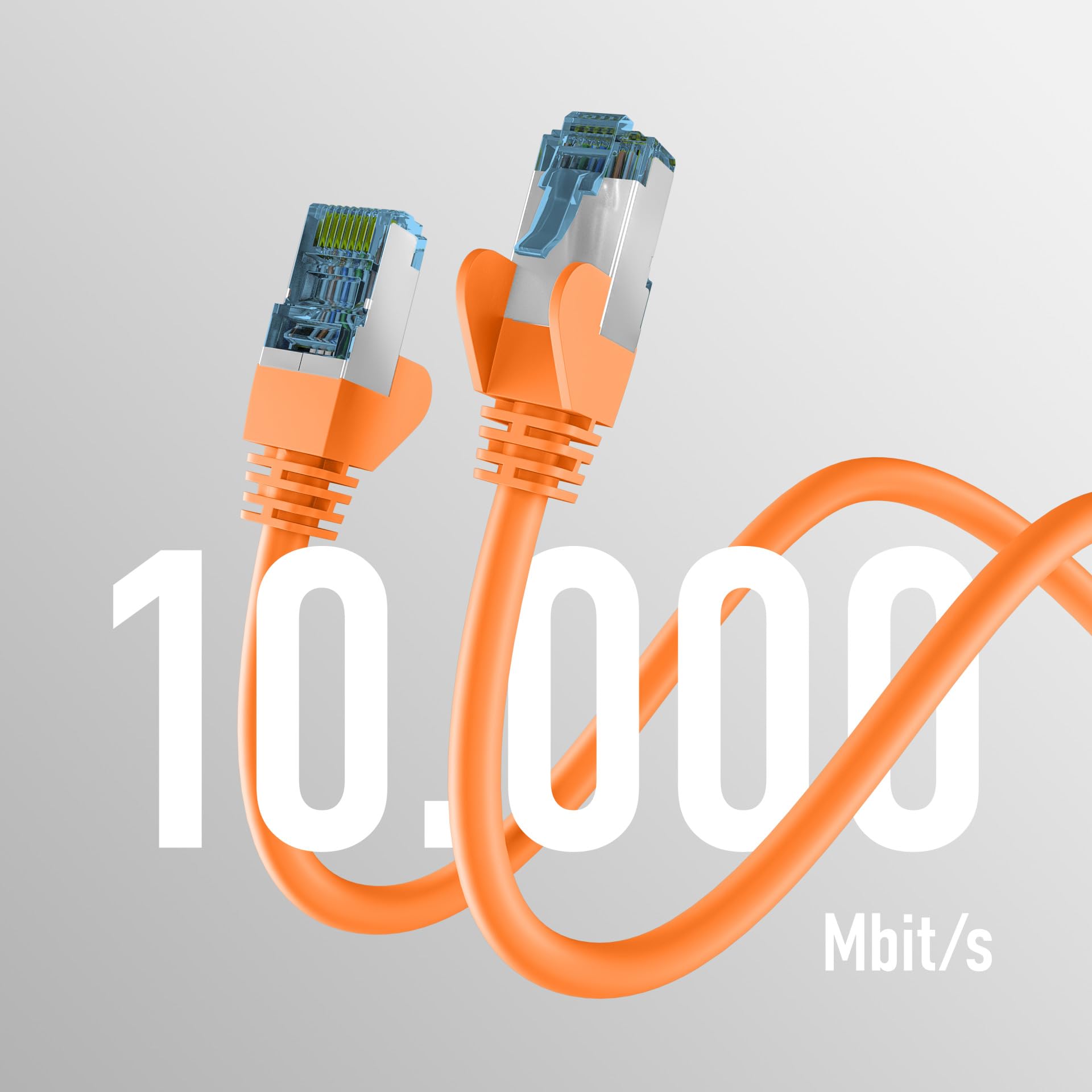 EFB-Elektronik - Câble réseau CAT. 7 jusqu'à 10 Gbit – Câble LAN 50 m Câble Ethernet Câble patch avec protection jack/anti-torsion – Connecteur RJ45, blindage S/FTP PIMF – Orange