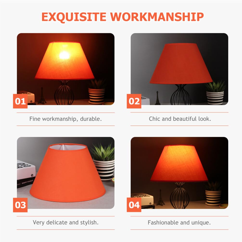 Moderner E27-Lampenschirm Aus Stoff In Barre-Schornsteinform Lampenschirm Aus Leinen Übergangs-Imperial-Lichtschirm Ersatz Für Tisch-Schreibtischlampe Orange