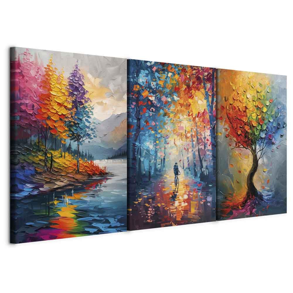 murando - Leinwandbild Set Landschaften, 180x90 cm, 3-teilig, Schlafzimmer | Hochwertige Leinwand, sofort aufhängbar, ideal fürs Wohn- oder Schlafzimmer, wasserfest und lichtecht, langlebig, stilvoll