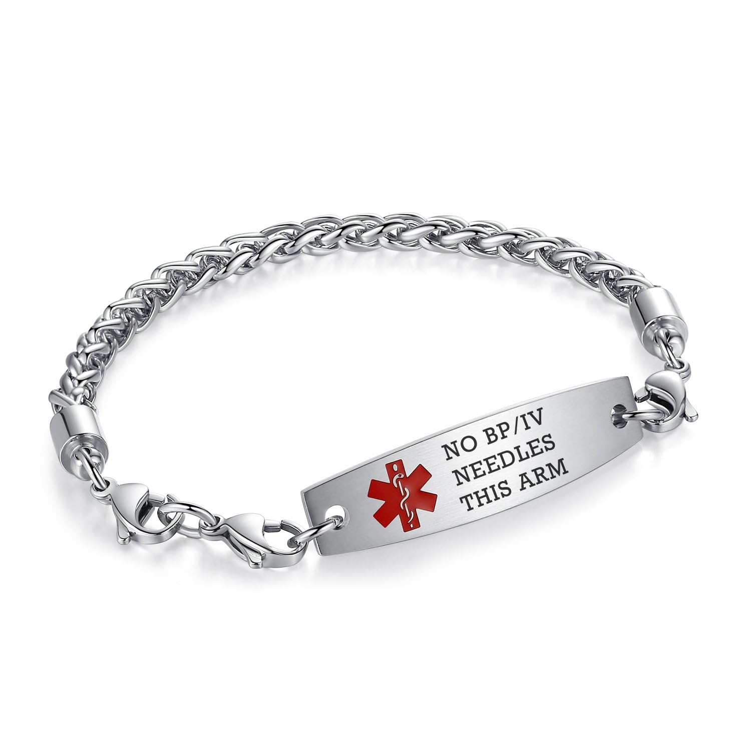 mnmhope 7.5"-9" Adjustable Medical alert bracelets for Women/Men Stainless steel Interchangeable Medical bracelets