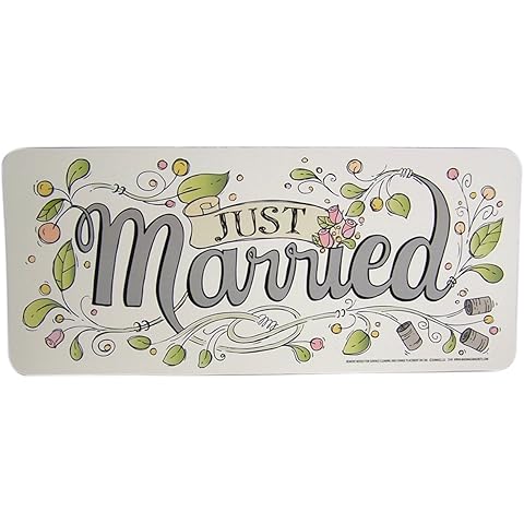 Car Magnet Just Married Wedding Magnetic Decal for Locker or Fridge, 12 Inches