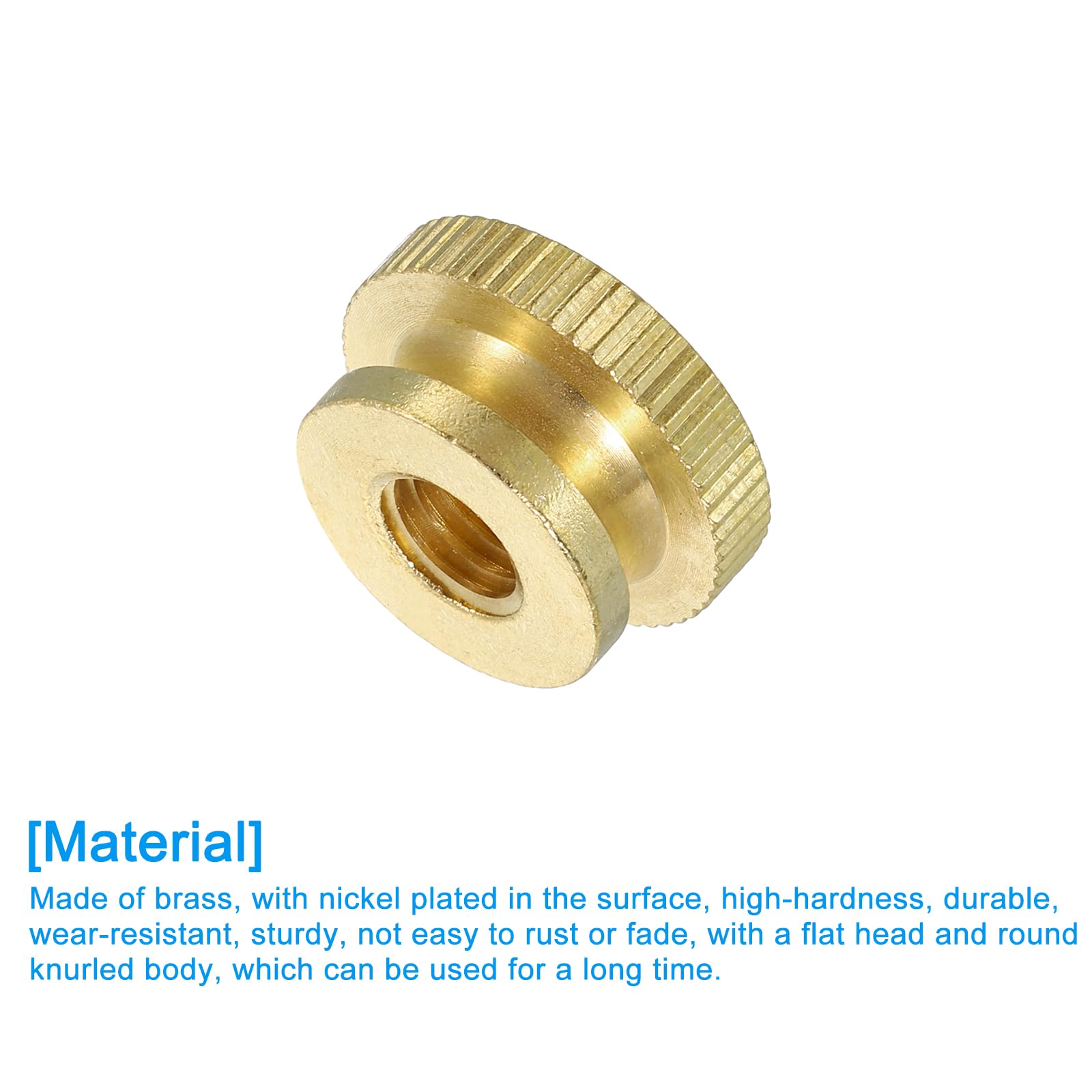QUARKZMAN Dadi a Farfalla Scanalati, 1pz M8 x D20mm x H12mm Foro Cieco Ottone a Testa Alta con Colletto a Testa Alta Foro Cieco Elementi Fissaggio Pomelli Rotondi per Parti Stampanti 3D