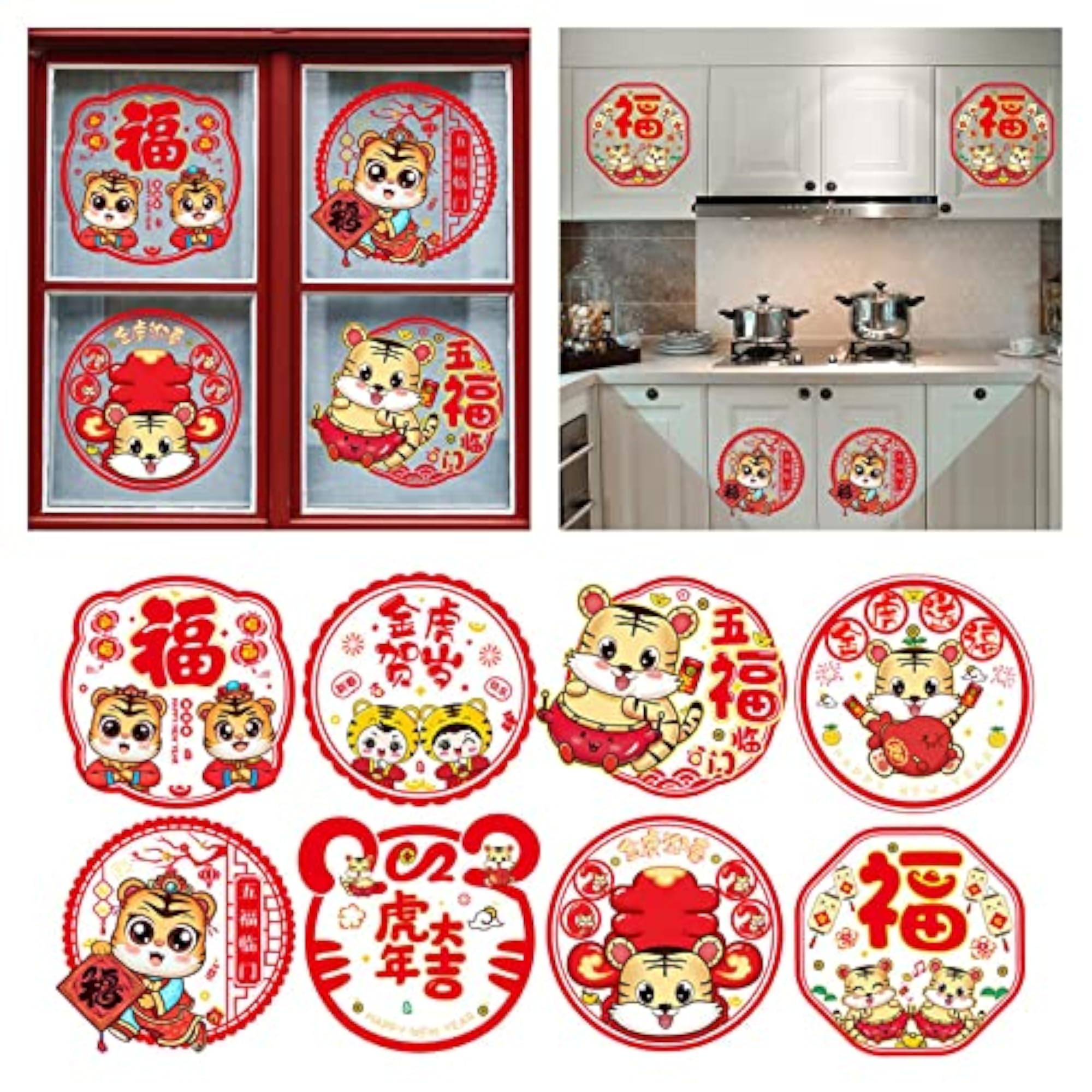 New Year Spring Wall Stickers Door Murals