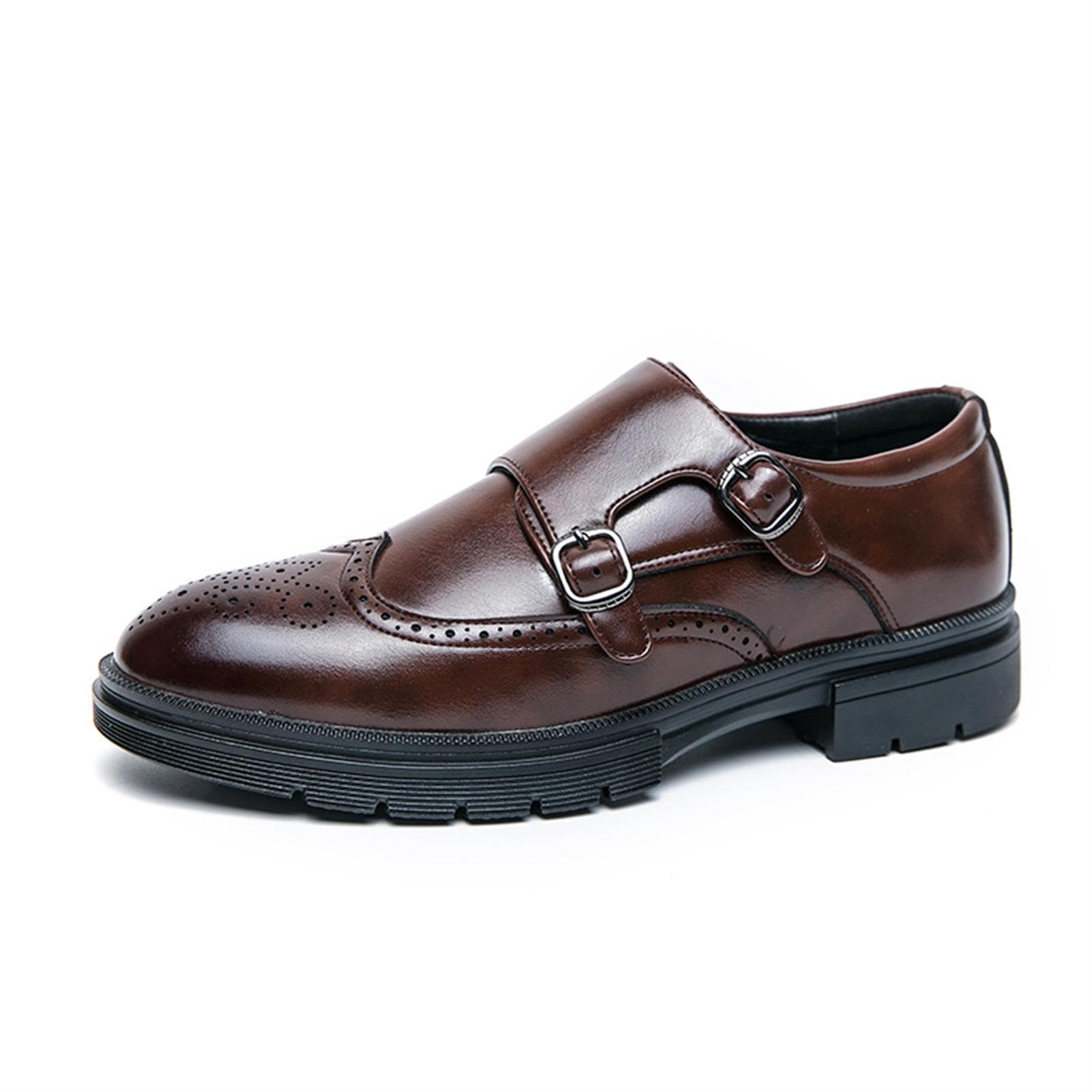 Scarpe da Uomo con Fibbia Brogue Eleganti Affari Casual Lavoro | Calzature Maschili Sintetico Suola Gomma Vintage Oxford Cerimonia Festa Camminata Quotidiana