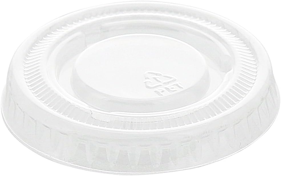 AmerCare PET Clear Portion Cup Lids, 1 Ounce, Case of 2500