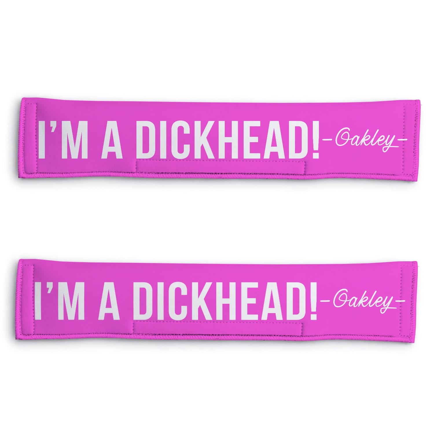 Personalised Dog Lead Sleeve | Custom 'I'm A Dickhead!' Dog Lead Cover | Reactive Nervous Dog Warning | Funny Dog Lead Sign | Velcro Lead Wrap UK (Pink)