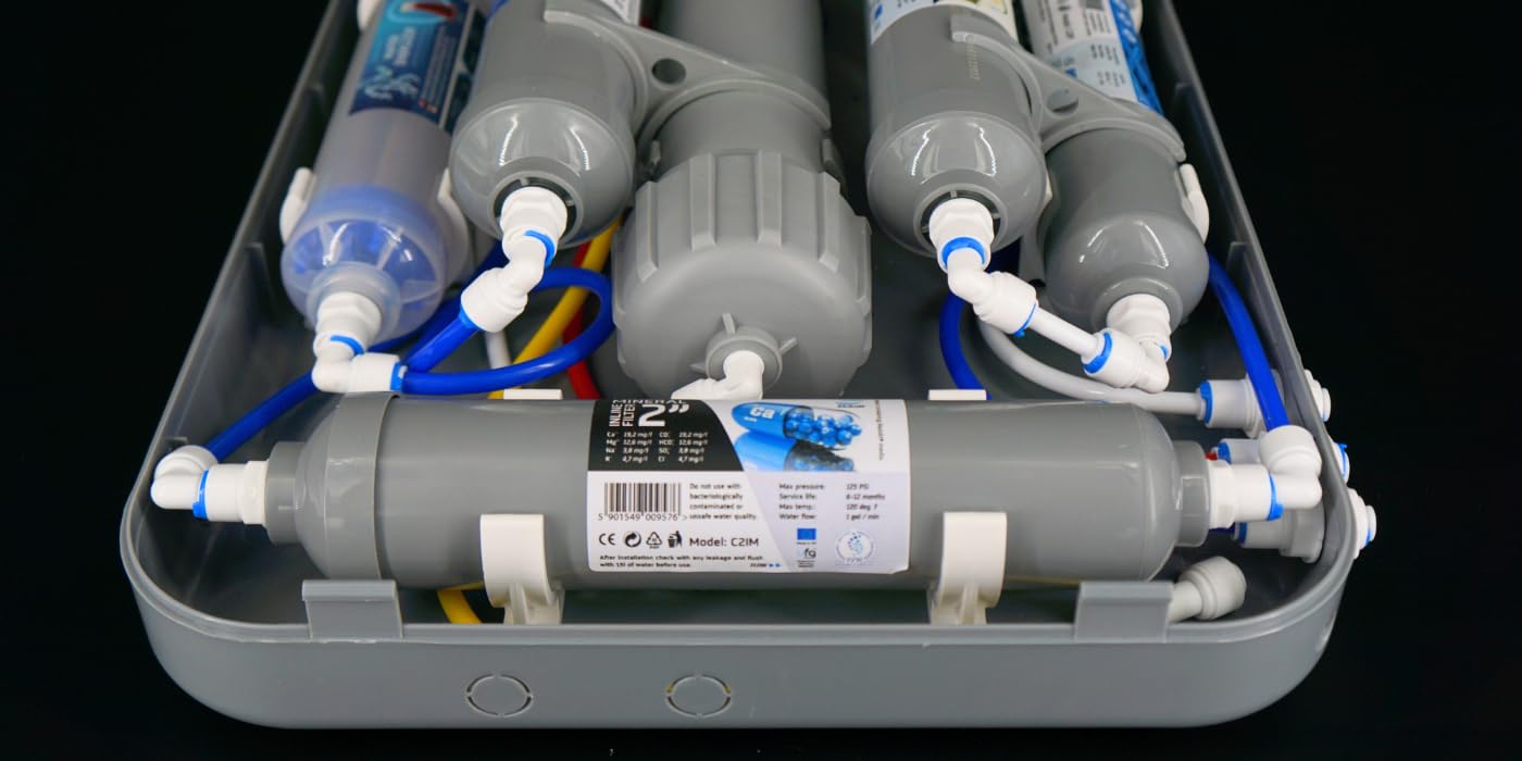 Ersatzfilter Set für Umkehrosmose Wasserfilter RO7 Slim mit Carbon Aktivkohlefilter Mineralisierung Ionisierung und Sedimentfilter 5-teilig für sauberes Trinkwasser