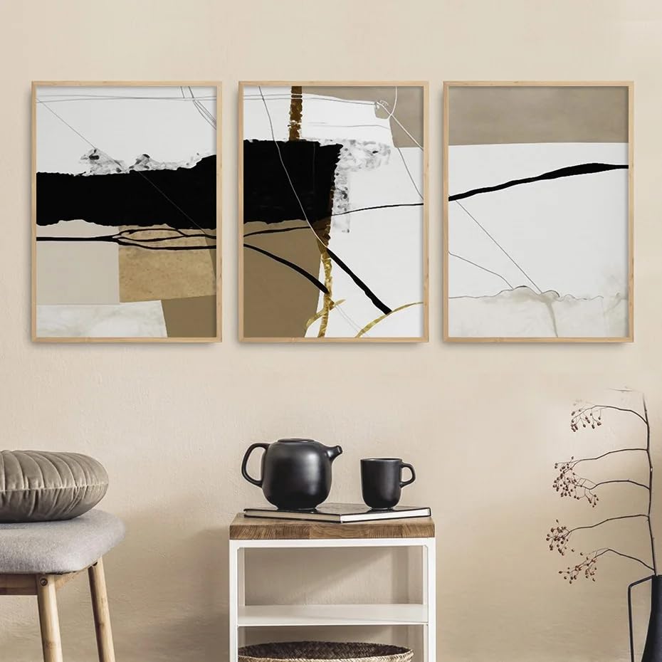 Pósteres abstractos vintage para decorar cocinas modernas y comedores con elegancia