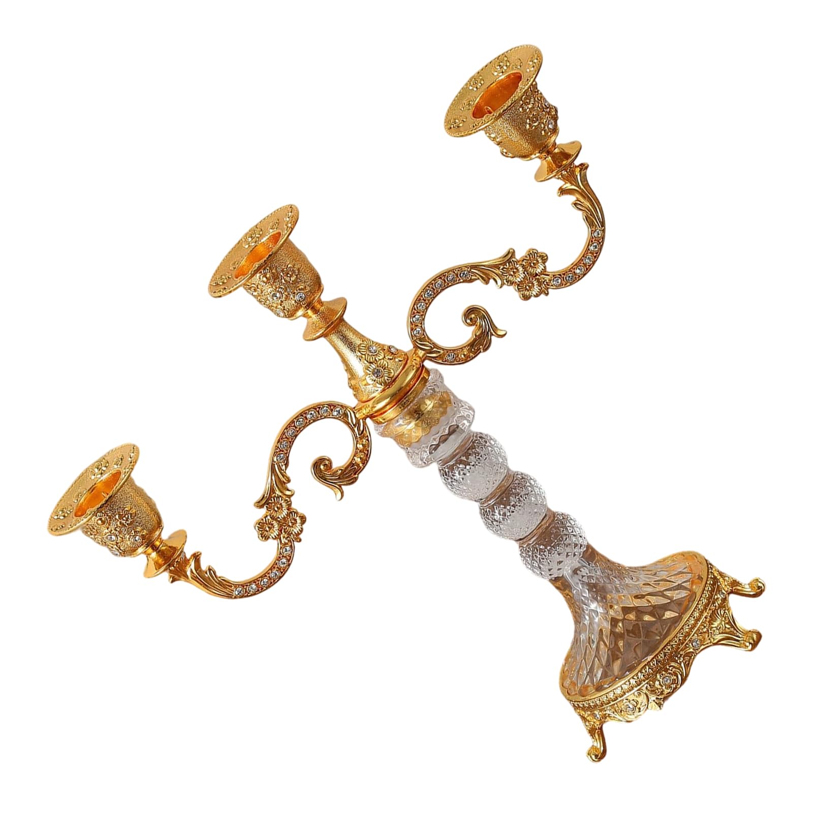 JSGHGDF 3 Arm Candelabra Stand with Taper Holders for Table Centerpieces Cast Iron Metal Candelabra Candlestick Holders