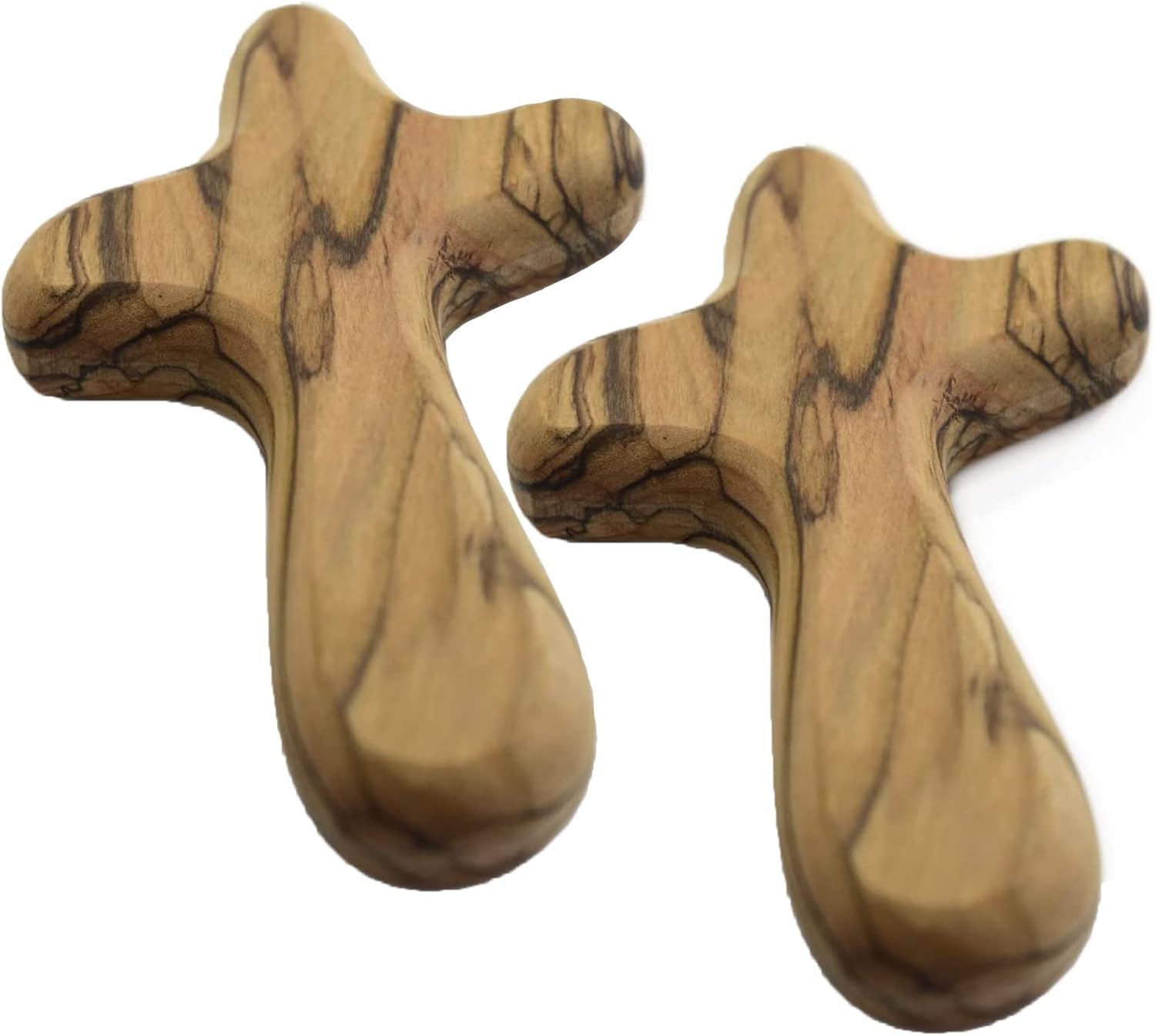 Croix en bois de confort pour prier et s'accrocher à la main