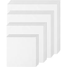eZAKKA 20 Pack White Embroidery Fabric, 4 Sizes Embroidery Cloth for Crafts