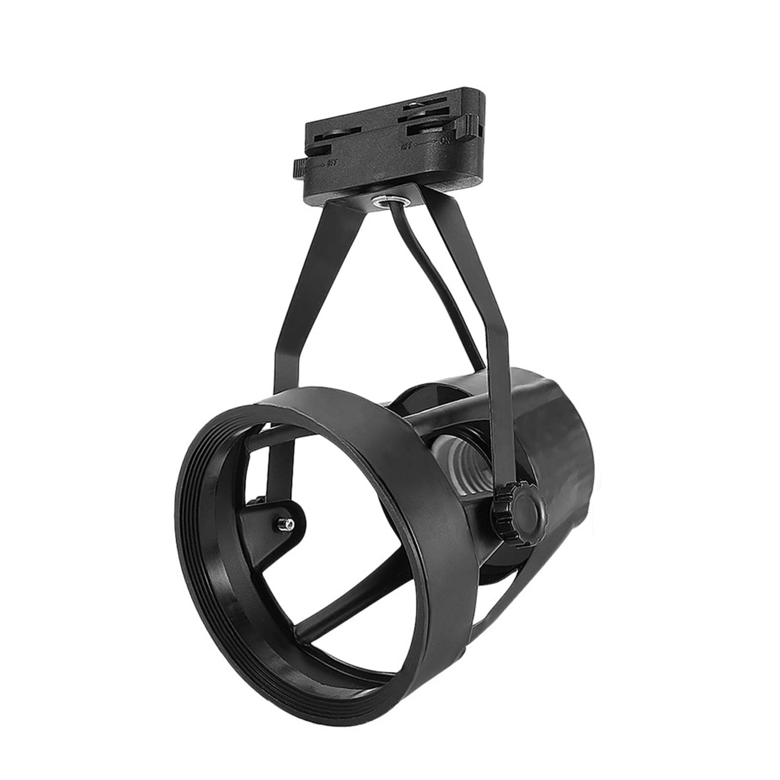 Support de lampe de 3,7 pouces noir compact par 2 pour spot de piste de restaurant