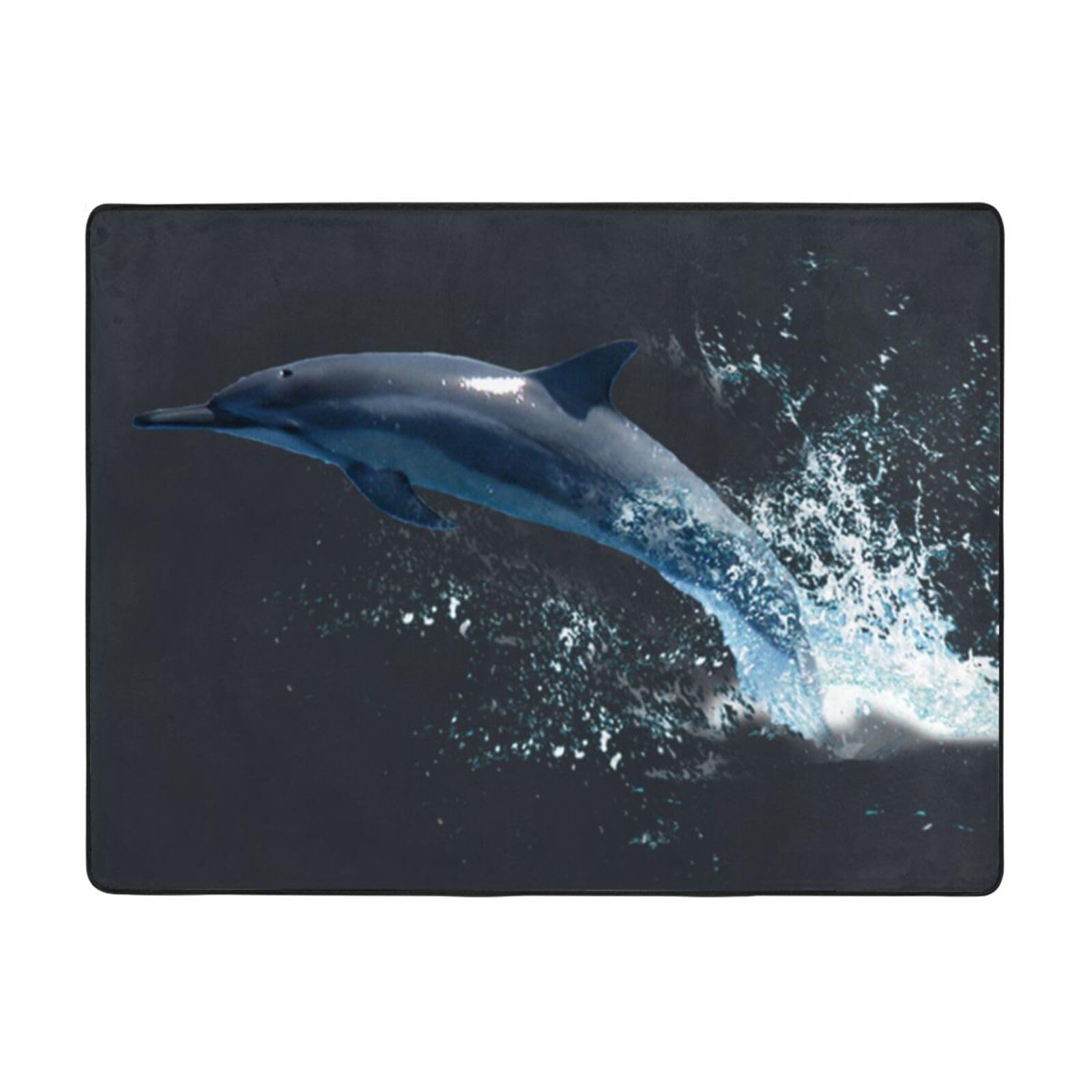 Tapis flanelle salon PEIXEN motif dauphin pour une chambre cocooning